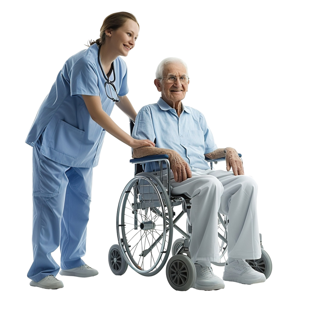 Experienced carer assisting a senior man, promoting independence, comfort, and wellbeing through home care services.